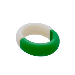 Vanessa Baroni Armbänder|2 Color Bangle - Green Pearl Marble