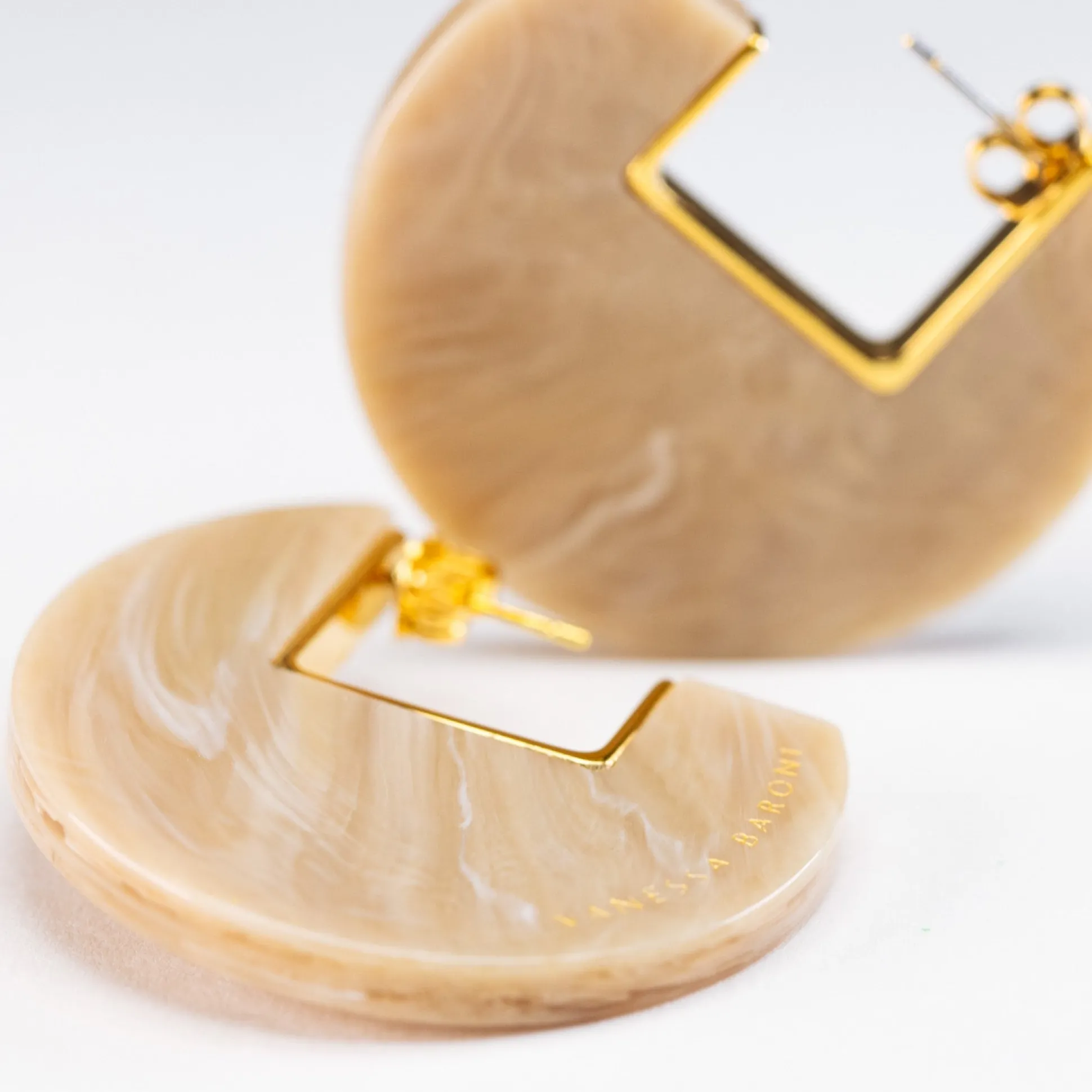 Vanessa Baroni Ohrringe|Arch Earring Sand Marble