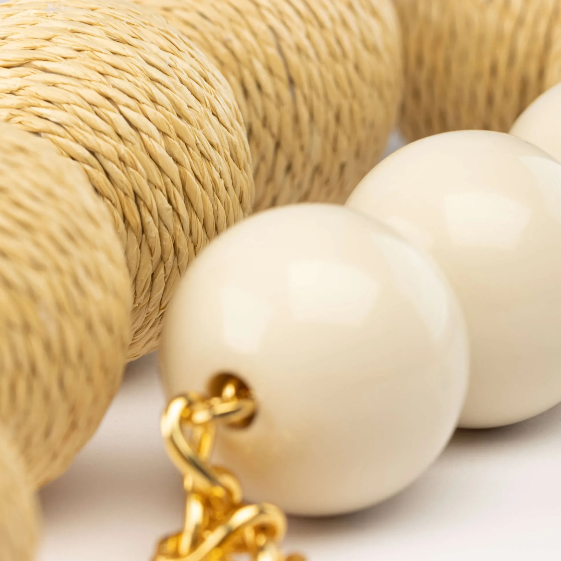 Vanessa Baroni Halsketten|Bast Necklace Cream