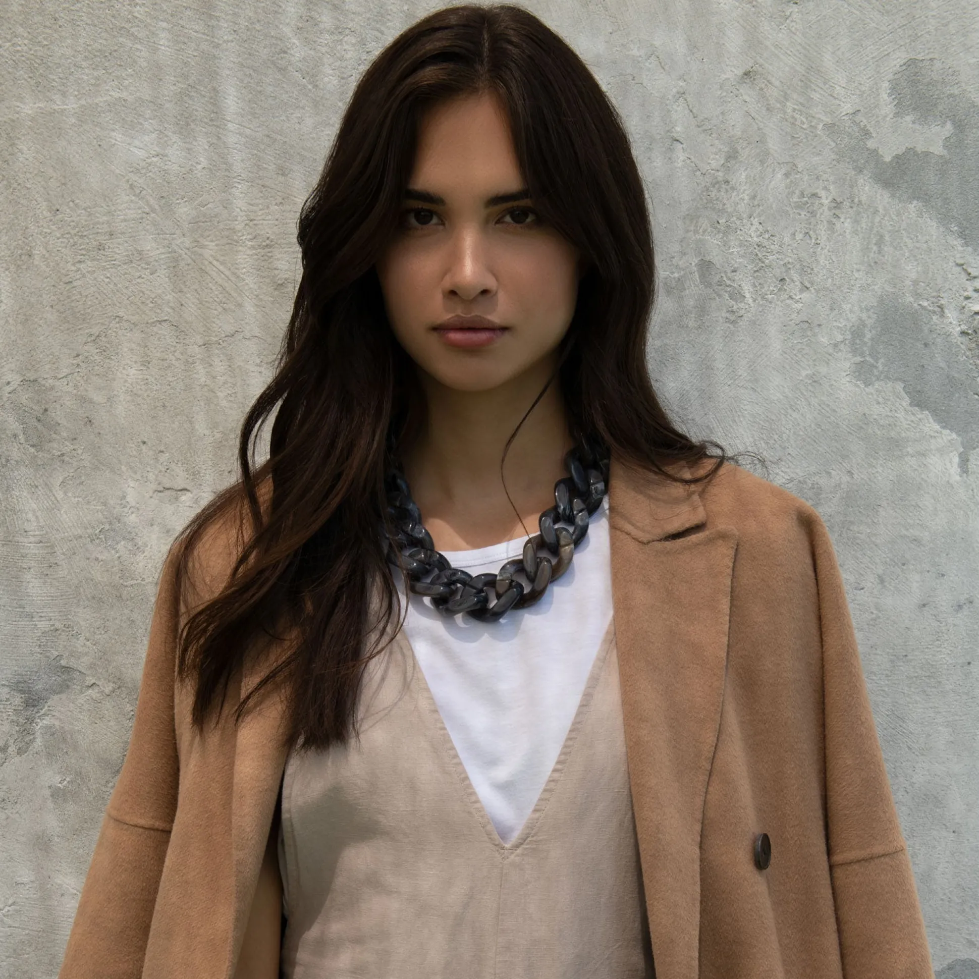 Vanessa Baroni Halsketten|Big Flat Chain Necklace Blue Multicolor