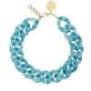 Vanessa Baroni Halsketten|Big Flat Chain Necklace Blue Glitter