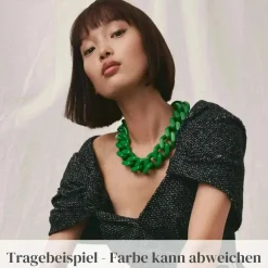 Vanessa Baroni Halsketten|Big Flat Chain Necklace Blue Glitter