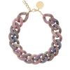 Vanessa Baroni Halsketten|Big Flat Chain Necklace Denim Rainbow