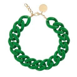 Vanessa Baroni Halsketten|Big Flat Chain Necklace Green