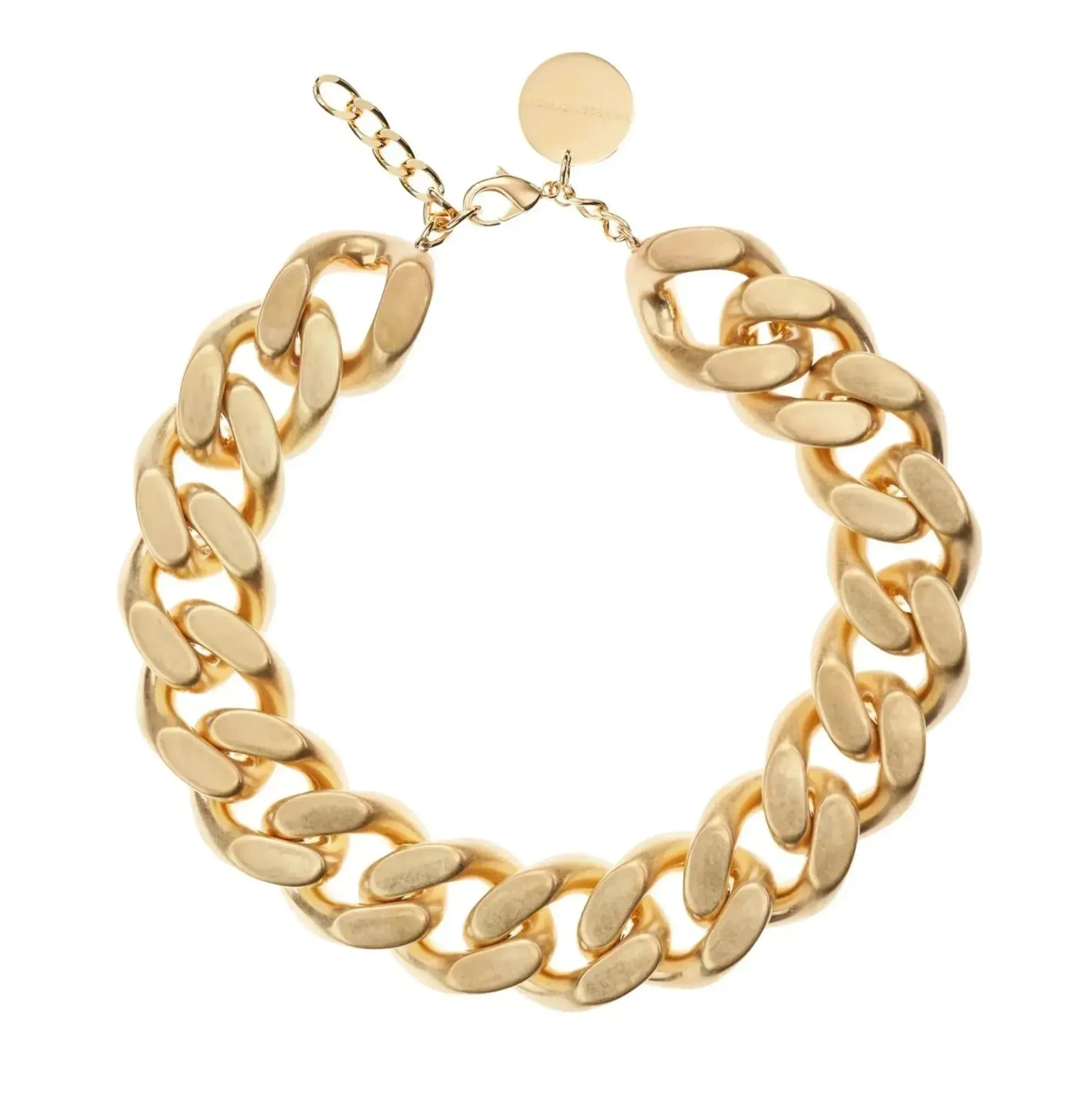 Vanessa Baroni Halsketten|Big Flat Chain Necklace Gold Vintage