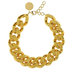 Vanessa Baroni Halsketten|Big Flat Chain Necklace Gold