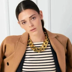 Vanessa Baroni Halsketten|Big Flat Chain Necklace Gold