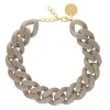 Vanessa Baroni Halsketten|Big Flat Chain Necklace Greige Marble