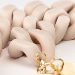 Vanessa Baroni Halsketten|Big Flat Chain Necklace Matt Baby Rose