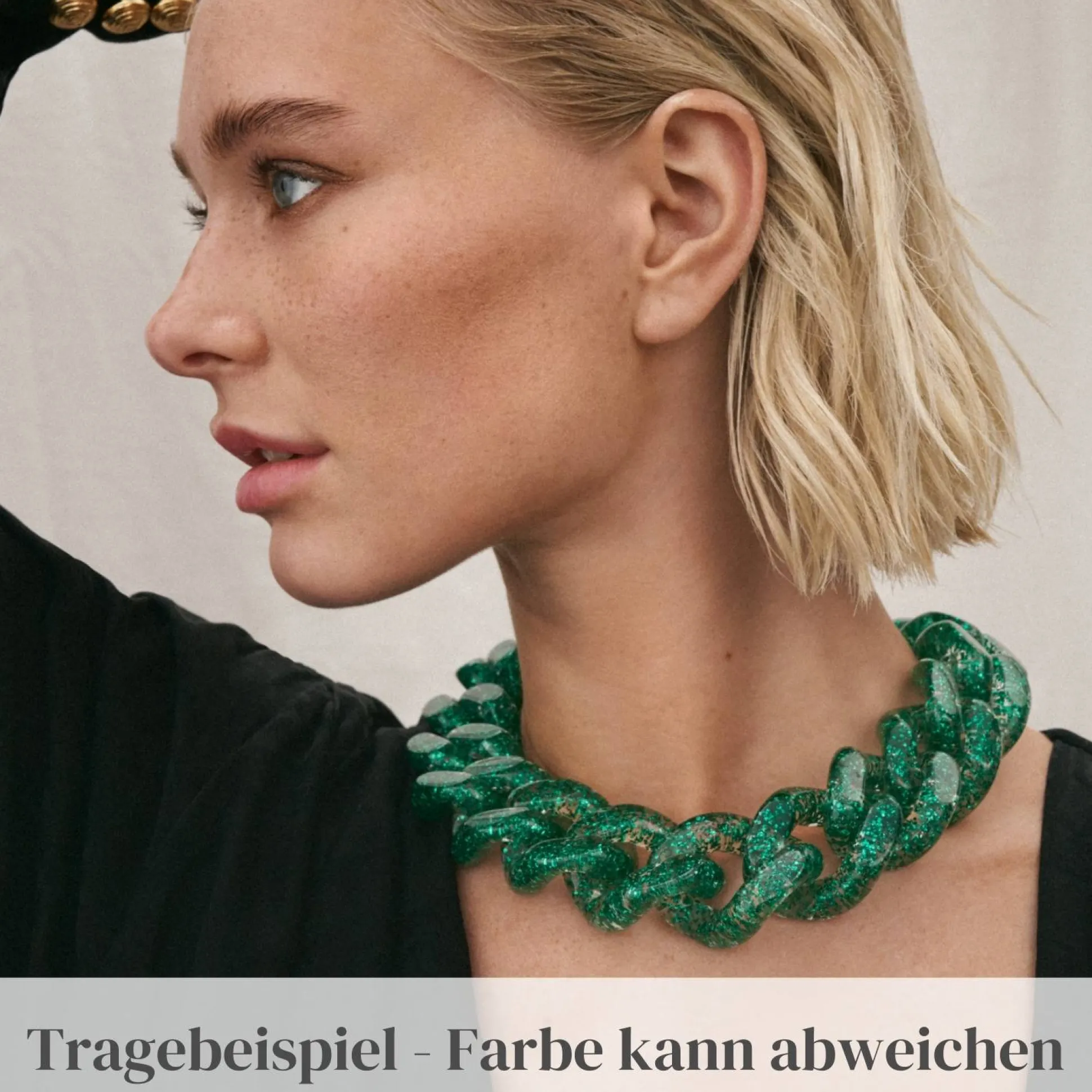 Vanessa Baroni Halsketten|Big Flat Chain Necklace Multi Glitter