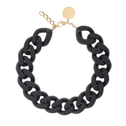 Vanessa Baroni Halsketten|Big Flat Chain Necklace Matt Black