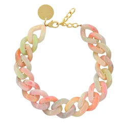 Vanessa Baroni Halsketten|Big Flat Chain Necklace Neon Rainbow