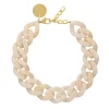 Vanessa Baroni Halsketten|Big Flat Chain Necklace Pearl Marble