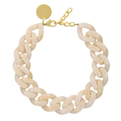 Vanessa Baroni Halsketten|Big Flat Chain Necklace Pearl Marble