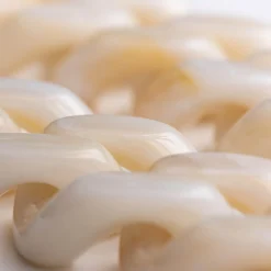 Vanessa Baroni Halsketten|Big Flat Chain Necklace Pearl Marble