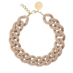 Vanessa Baroni Halsketten|Big Flat Chain Necklace Sand Marble