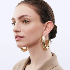 Vanessa Baroni Ohrringe|Big Hammered Earring Gold