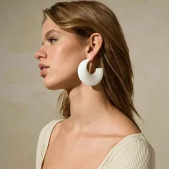 Vanessa Baroni Ohrringe|Big Moon Earring Matt Off White
