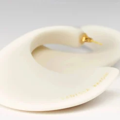 Vanessa Baroni Ohrringe|Big Moon Earring Matt Off White