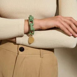 Vanessa Baroni Armbänder|Big Tank Bracelet Matt Mint