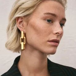 Vanessa Baroni Ohrringe|Big Tank Earring Gold Vintage