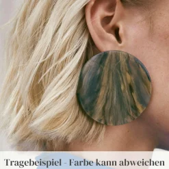 Vanessa Baroni Ohrringe|Disc Earring Grey Marble