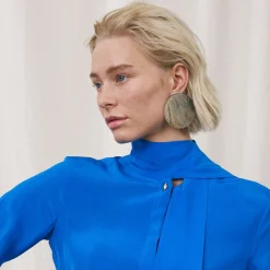 Vanessa Baroni Ohrringe|Disc Earring Olive Marble