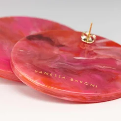 Vanessa Baroni Ohrringe|Disc Earring Pink Marble