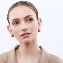 Vanessa Baroni Ohrringe|Dot Earring Greige Marble