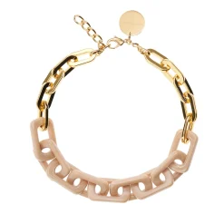 Vanessa Baroni Halsketten|Edge Necklace With Gold - Sand Marble