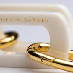 Vanessa Baroni Ohrringe|Edge With Gold Earring Off White