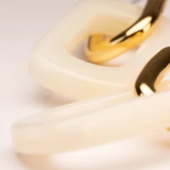 Vanessa Baroni Ohrringe|Edge With Gold Earring Pearl Marble