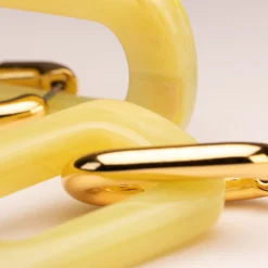 Vanessa Baroni Ohrringe|Edge With Gold Earring Yellow Marble