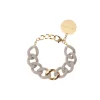 Vanessa Baroni Armbänder|Flat Chain Bracelet 2 Color With Gold - Grey - Grey Matt