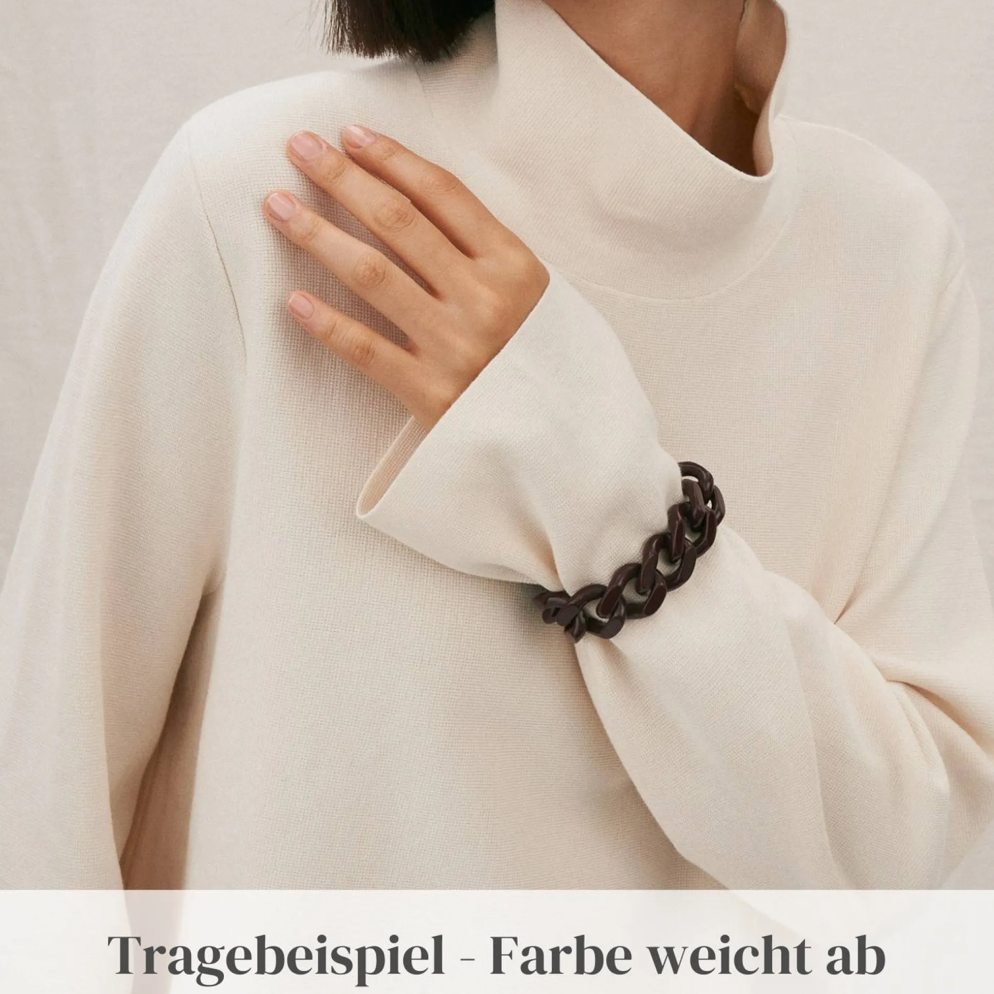 Vanessa Baroni Armbänder|Flat Chain Bracelet 2 Color With Gold - Caramel - Caramel Matt