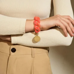 Vanessa Baroni Armbänder|Flat Chain Bracelet Campari Orange