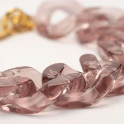 Vanessa Baroni Armbänder|Flat Chain Bracelet Clear Taupe