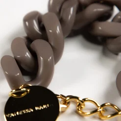 Vanessa Baroni Armbänder|Flat Chain Bracelet Dark Taupe