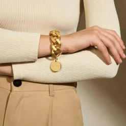 Vanessa Baroni Armbänder|Flat Chain Bracelet Gold Vintage