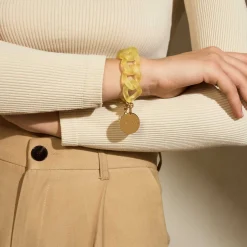 Vanessa Baroni Armbänder|Flat Chain Bracelet Iced Yellow