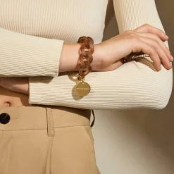 Vanessa Baroni Armbänder|Flat Chain Bracelet Iced Taupe