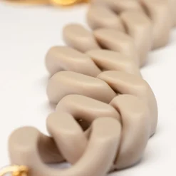 Vanessa Baroni Armbänder|Flat Chain Bracelet Matt Beige
