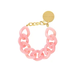 Vanessa Baroni Armbänder|Flat Chain Bracelet Neon Pink Marble