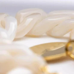 Vanessa Baroni Armbänder|Flat Chain Bracelet Pearl Marble