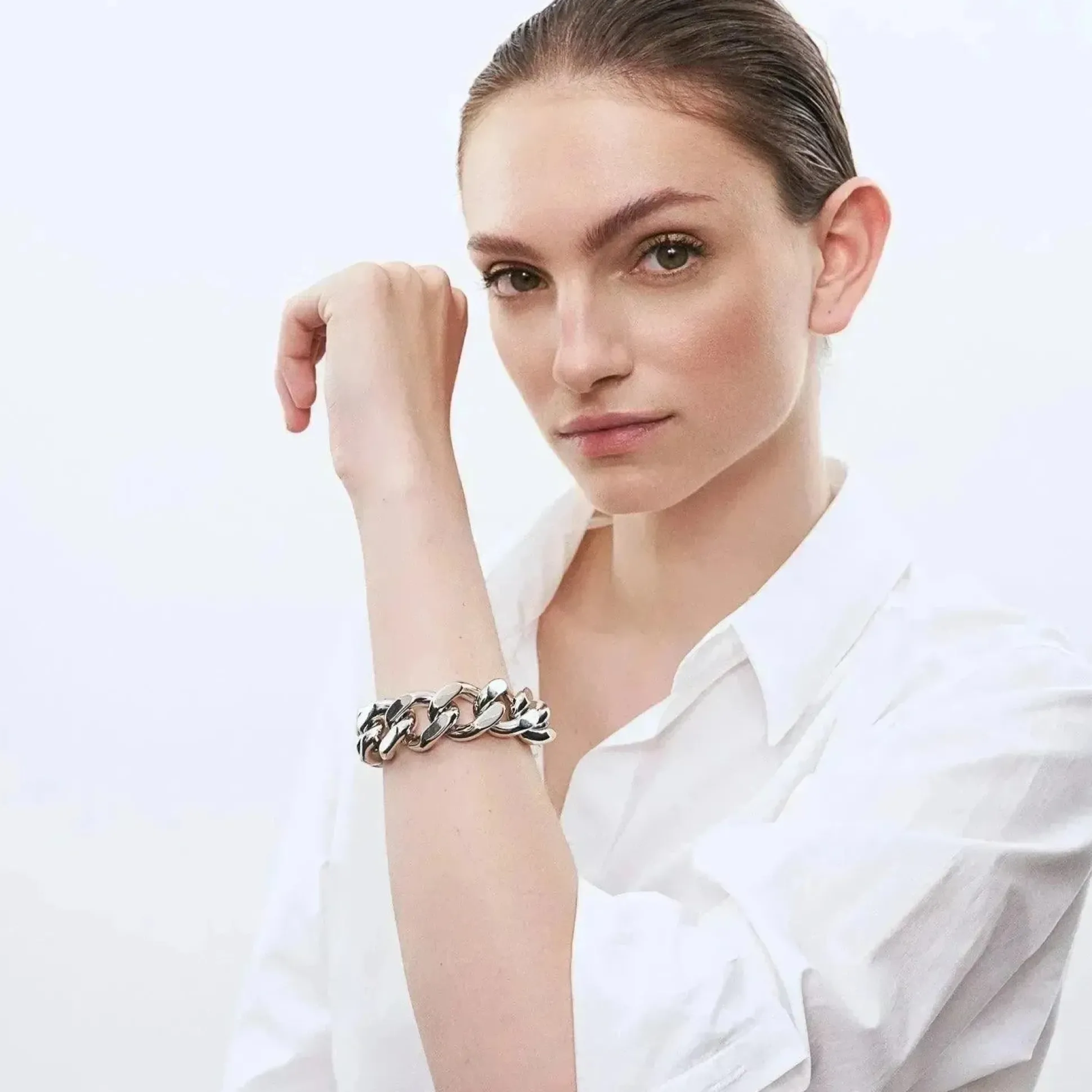 Vanessa Baroni Armbänder|Flat Chain Bracelet Silver