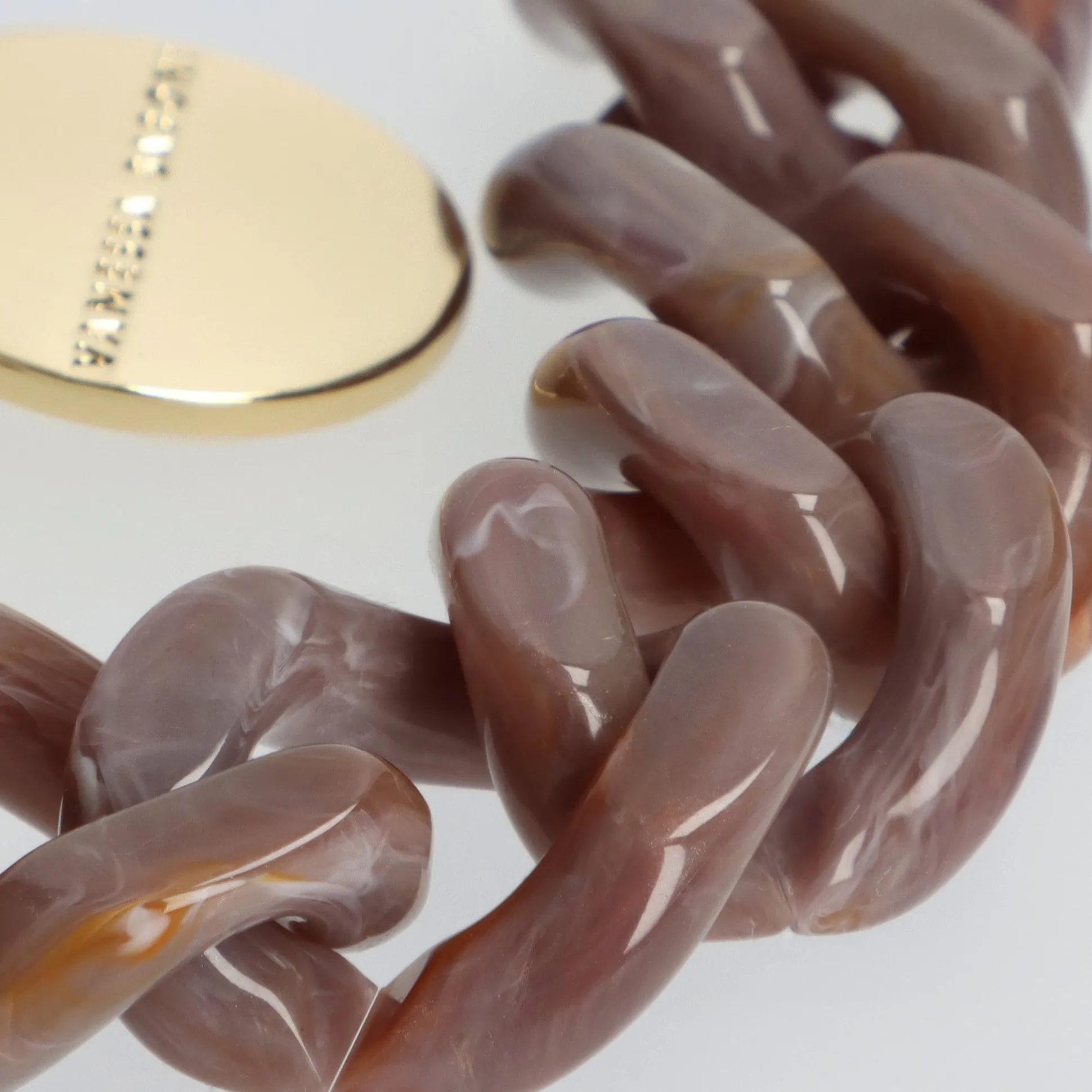 Vanessa Baroni Armbänder|Flat Chain Bracelet Taupe Marble