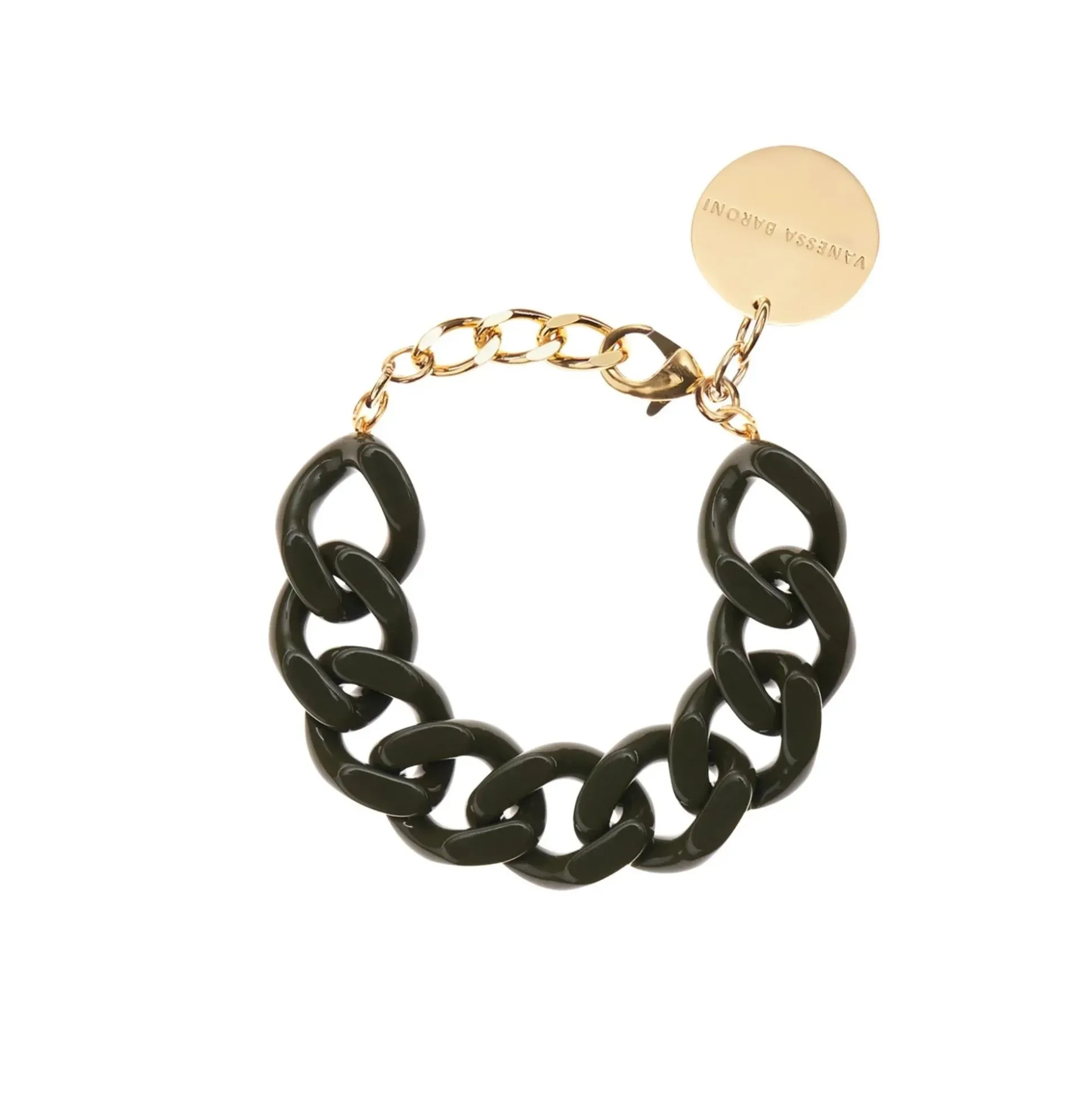 Vanessa Baroni Armbänder|Flat Chain Bracelet Winter Olive