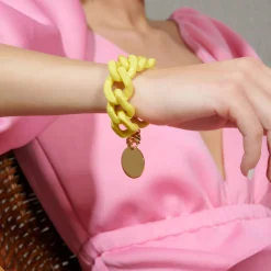 Vanessa Baroni Armbänder|Flat Chain Bracelet Yellow