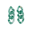 Vanessa Baroni Ohrringe|Flat Chain Earring Green Glitter