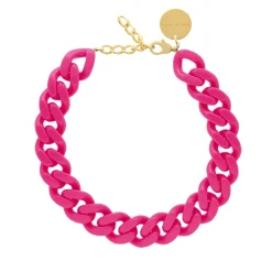 Vanessa Baroni Halsketten|Flat Chain Necklace Fuchsia